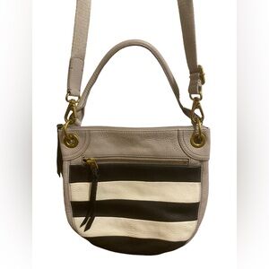 FOSSIL Karli Striped Color Block Leather‎ Hobo Crossbody Bag Purse shoulder bag